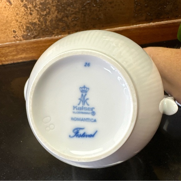 Kaiser W Germany Romantica Festival Echt Kobalt Coffee Pot Blue Floral Scallop - Picture 11 of 11